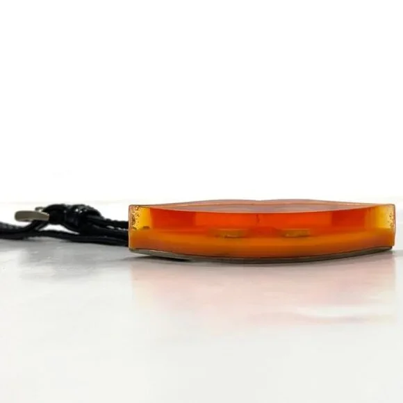 Prada Key Holder Orange Silver Black Plastic Metal - Picture 5 of 9